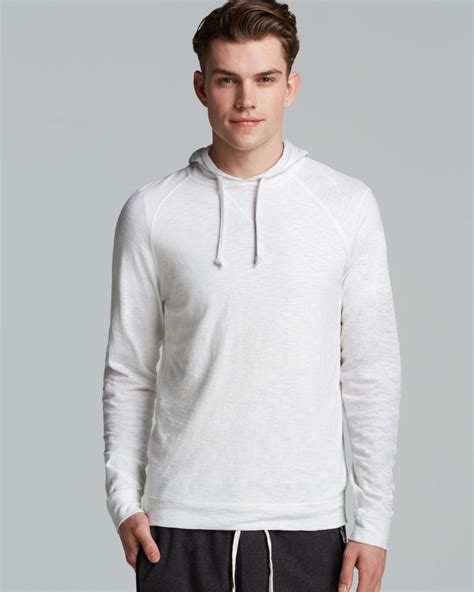 white hoodie male model.